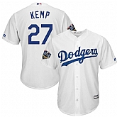 Dodgers 27 Matt Kemp White 2018 World Series Cool Base Player Jersey Dzhi,baseball caps,new era cap wholesale,wholesale hats